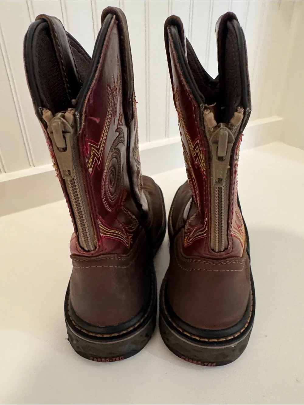 Georgia Kids Carbo Tec LT Pull On Western Cowboy Boots Unisex 2.5m Leather